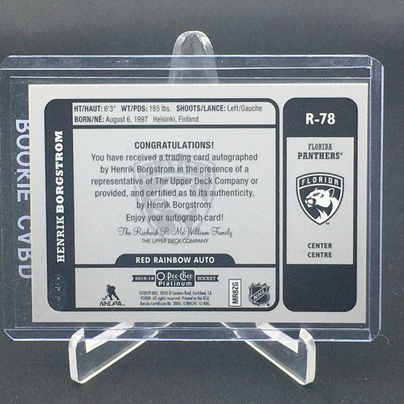 2018 UPPER DECK O-PEE-CHEE PLATINUM - H. BORGSTROM -