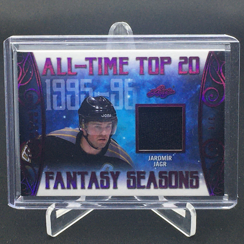 2019 LEAF IN THE GAME USED - ALL-TIME TOP 20 - J. JAGR - PATCH - #ATFS-08 #'D/4