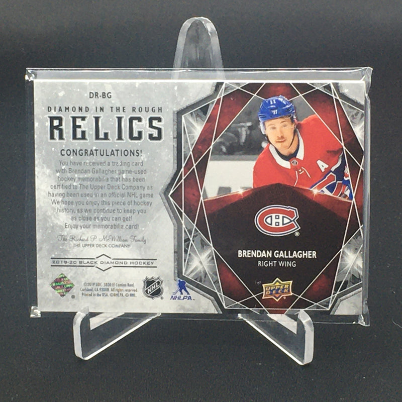 2019 UPPER DECK BLACK DIAMOND - DIAMOND IN THE ROUGH RELICS - B. GALLAGHER -