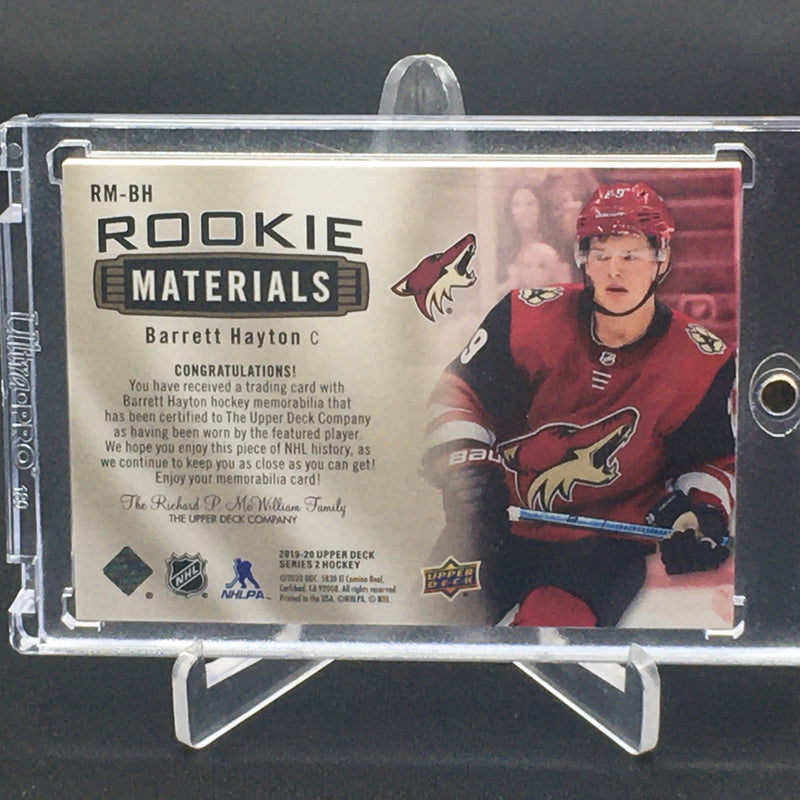 2019 UPPER DECK SERIES TWO - ROOKIE MATERIALS - B. HAYTON - #RM-BH - #'D/25 PATCH - RC