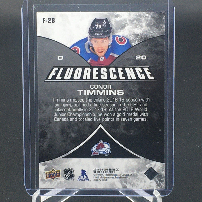 2019 UPPER DECK SERIES TWO - BLUE FLUORESCENCE - C. TIMMINS - #F-28 - #'D/50