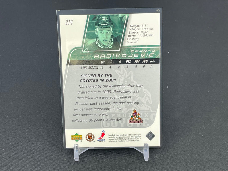 2002 UPPER DECK - YOUNG GUNS - B. RADIVOJEVIC -