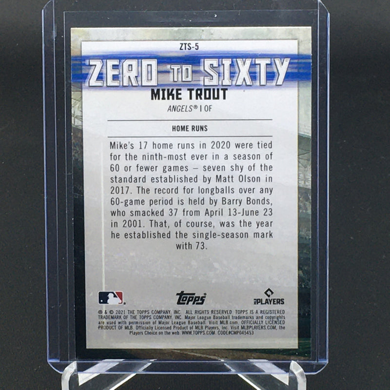 2021 TOPPS SERIES TWO - ZERO TO SIXTY - M. TROUT -