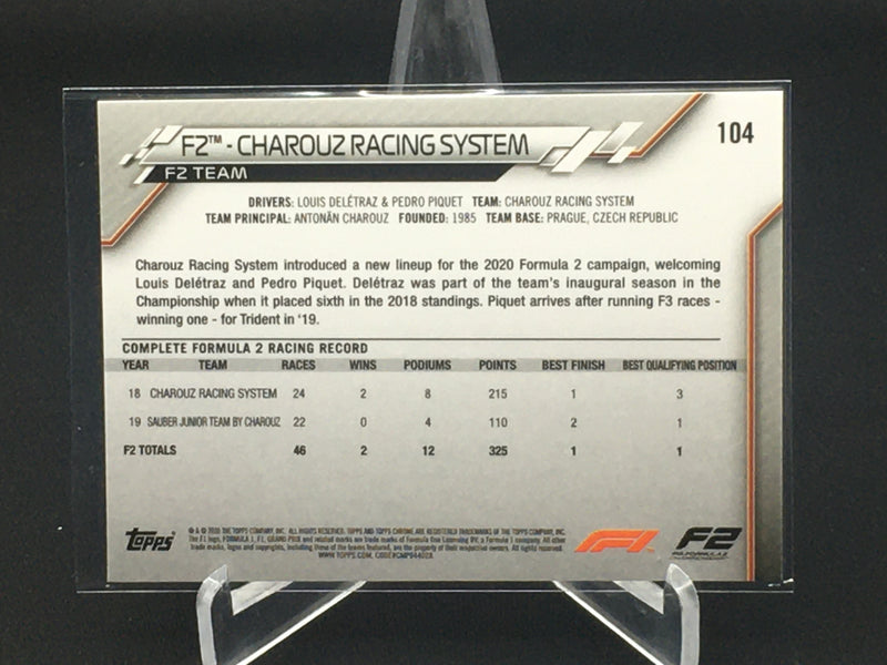 2020 TOPPS CHROME F1 - F2 CHAROUZ RACING SYSTEM -