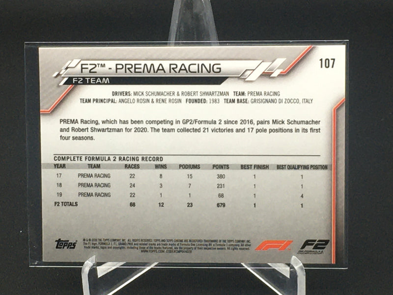 2020 TOPPS CHROME F1 - F2 PREMA RACING -