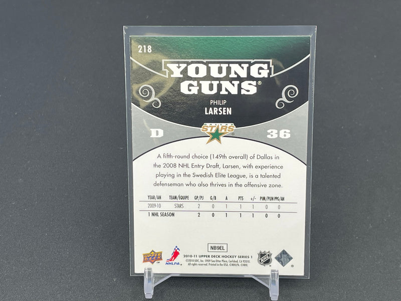 2010 UPPER DECK SERIES ONE - YOUNG GUNS - P. LARSEN -