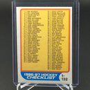 1986 O-PEE-CHEE - CHECKLIST -