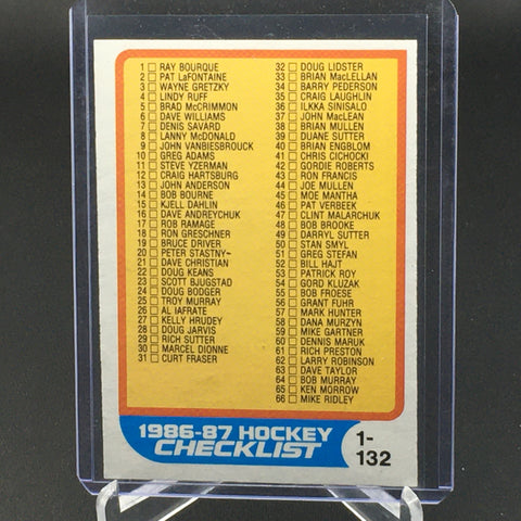 1986 O-PEE-CHEE - CHECKLIST - #1-132