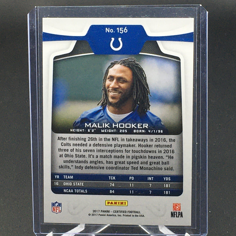 2017 PANINI CERTIFIED - M. HOOKER - #156 - #'D/999 - RC
