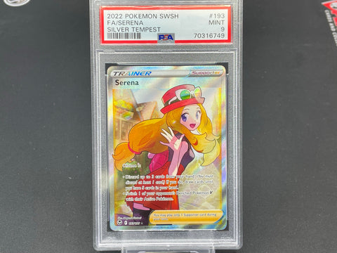POKEMON - SILVER TEMPEST - SERENA - FULL ART - #193 - PSA 9