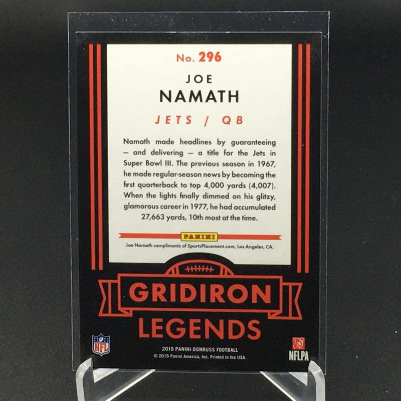 2015 PANINI DONRUSS - GRIDIRON LEGENDS - J. NAMATH - #296 - #'D/286