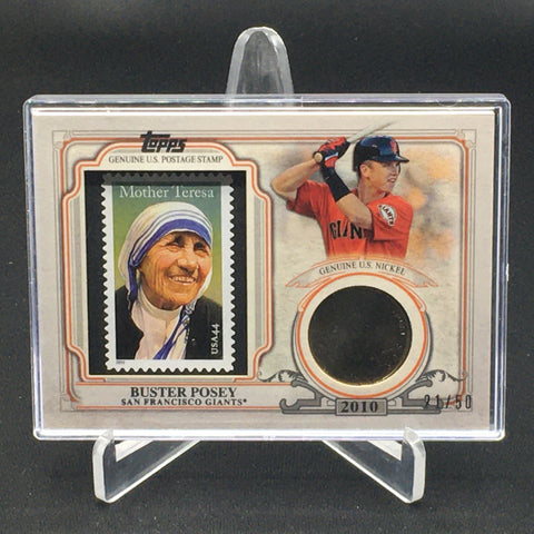 2016 TOPPS SERIES ONE - WORLD SERIES CHAMPION COIN AND STAMP - B. POSEY - #WCCS-BP - #'D/50