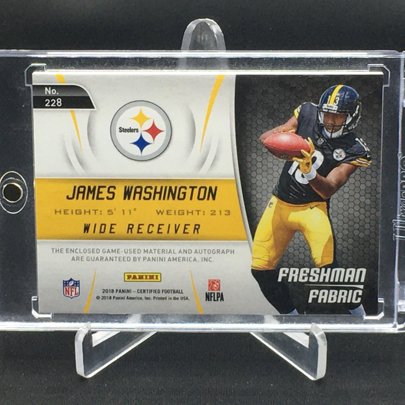 2018 PANINI CERTIFIED - FRESHMAN FABRIC - J. WASHINGTON - #228 - #'D/50 - AUTOGRAPH - PATCH - RC