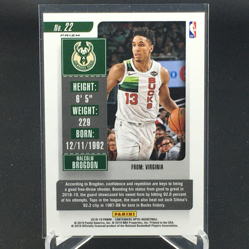 2018 PANINI CONTENDERS OPTIC- SEASON TICKET RED PRIZM - M. BROGDON-