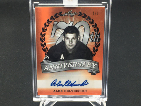 2018 LEAF TRADING CARDS - 70TH ANNIVERSARY - A. DELVECCHIO #'D/1 - AUTOGRAPH