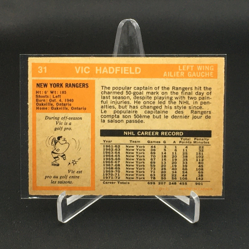 1972 O-PEE-CHEE - V. HADFIELD -