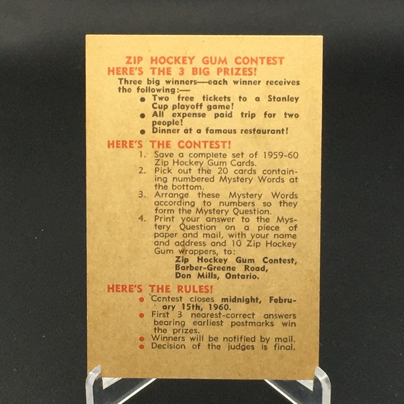 1959 PARKHURST - CHAIRMAN HOCKEY COMMITTEE - S. SMYTHE -