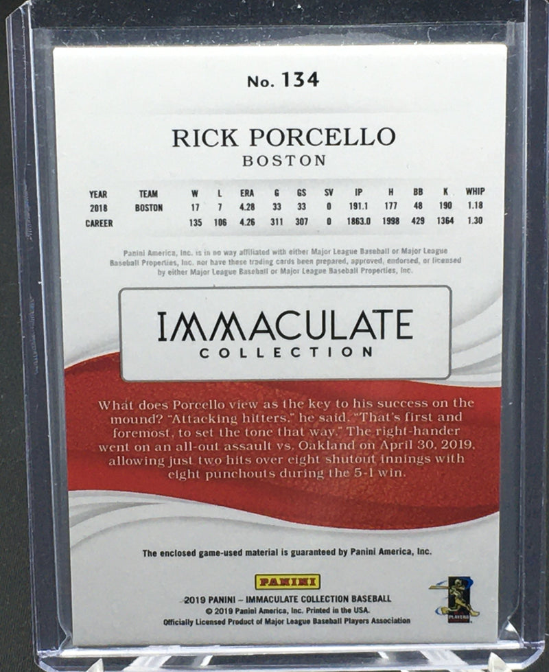 2019 PANINI IMMACULATE COLLECTION - R. PORCELLO - #134 - #'D/99 - JERSEY