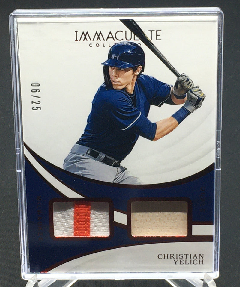 2019 PANINI IMMACULATE COLLECTION - CHRISTIAN YELICH - #ID-CY - #'D/25 - JERSEY