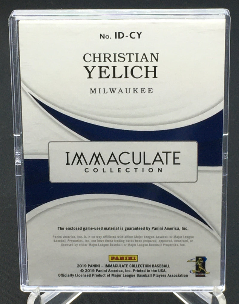 2019 PANINI IMMACULATE COLLECTION - CHRISTIAN YELICH - #ID-CY - #'D/25 - JERSEY