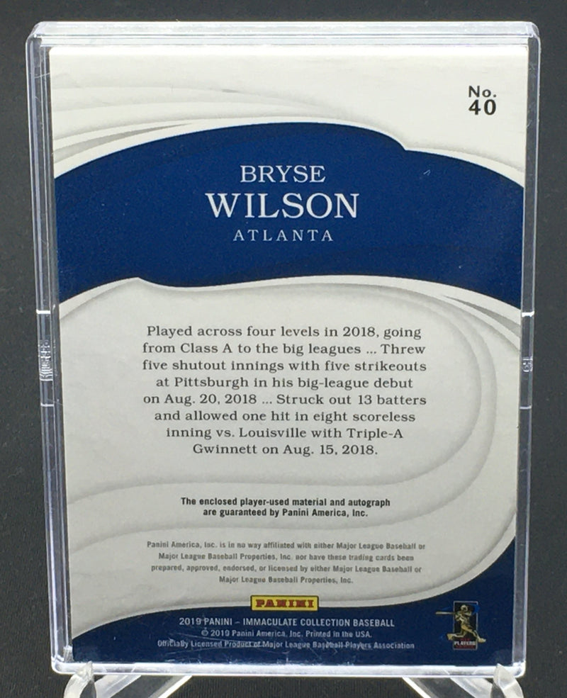 2019 PANINI IMMACULATE COLLECTION - B. WILSON - #40 - #'D/99 - AUTO/PATCH - RC