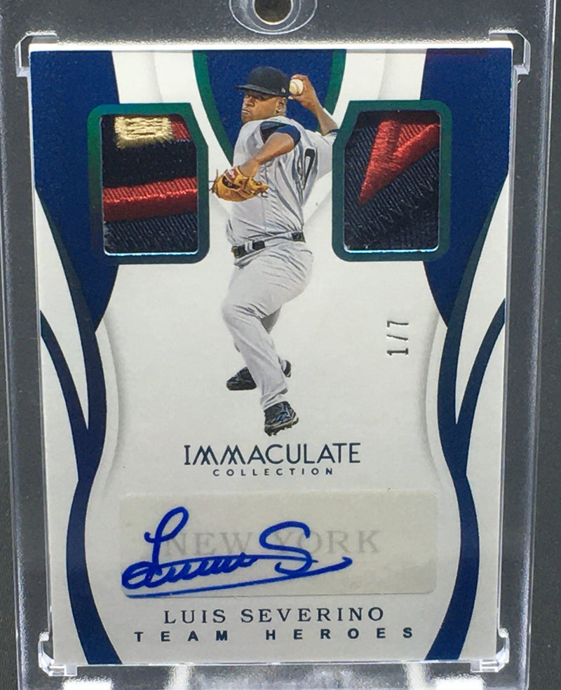 2019 PANINI IMMACULATE COLLECTION - TEAM HEROES - L. SEVERINO - #TH-LS - #'D/7 - AUTO/PATCH