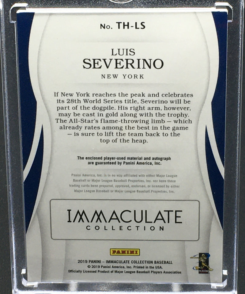 2019 PANINI IMMACULATE COLLECTION - TEAM HEROES - L. SEVERINO - #TH-LS - #'D/7 - AUTO/PATCH