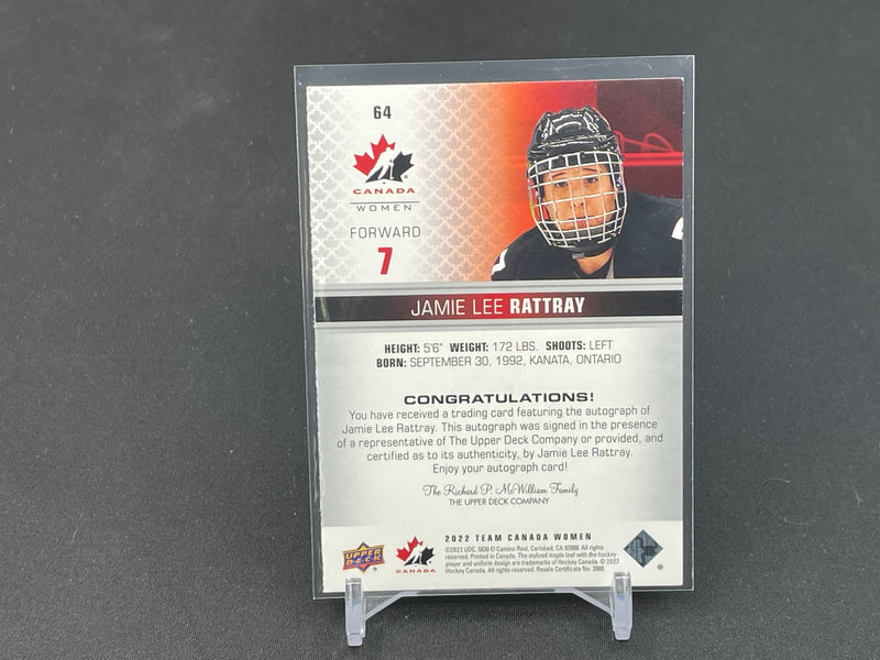 2022 UPPER DECK TEAM CANADA WORLD JUNIORS - J. RATTRAY -