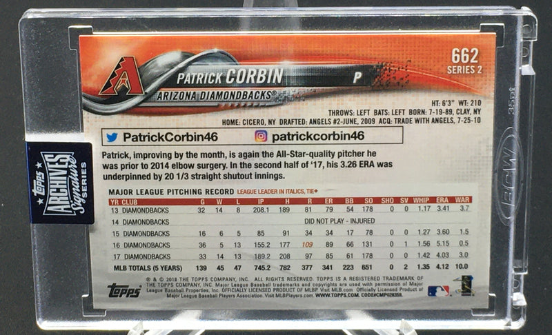 2020 TOPPS ARCHIVES SIGNATURES - 2018 TOPPS - P. CORBIN - #662 - #'D/34 - AUTOGRAPH