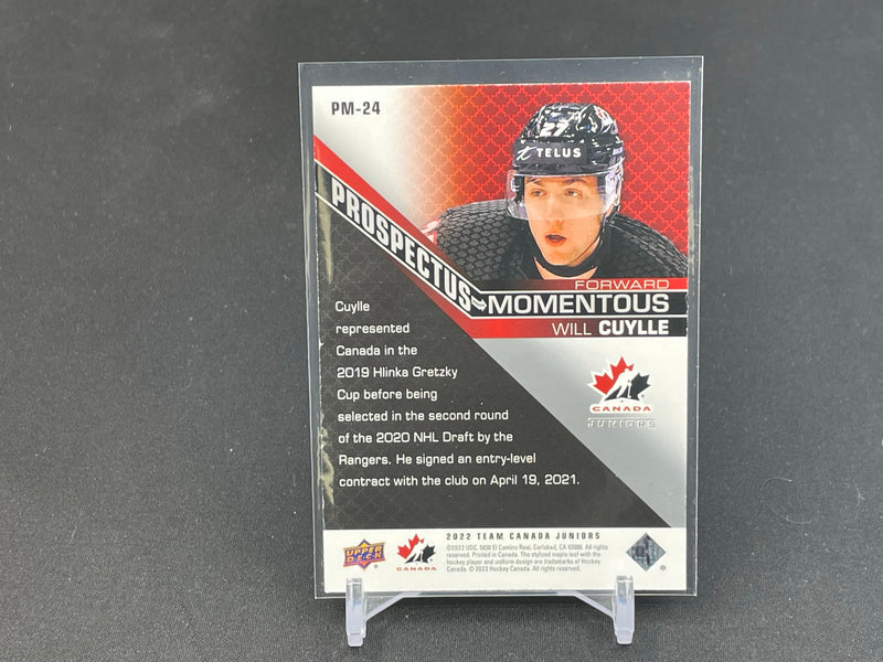 2022 UPPER DECK TEAM CANADA WORLD JUNIORS - YELLOW - PROSPECTUS MOMENTOUS - W. CUYLLE - #PM24 - #'D/149
