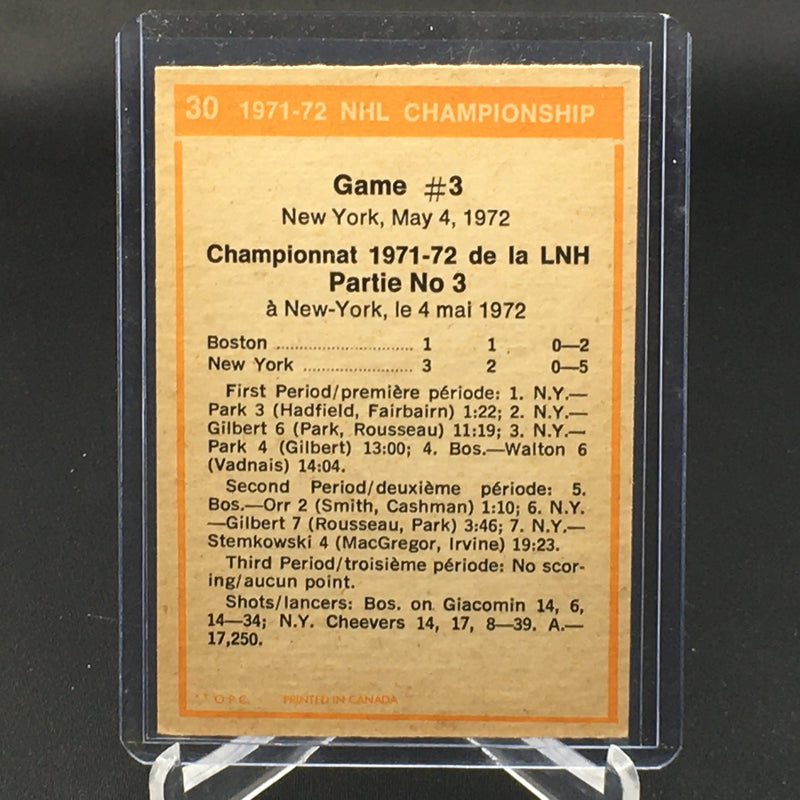 1972 O-PEE-CHEE - NHL ACTION - P. ESPOSITO -