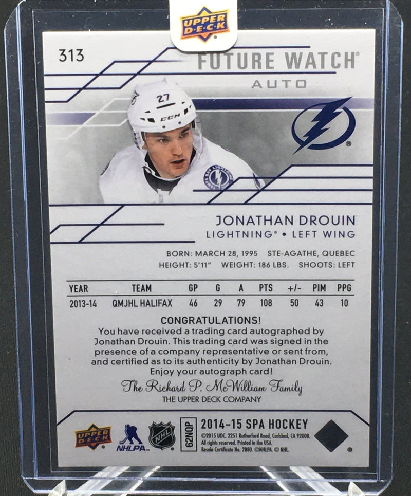 2014 UPPER DECK SP AUTHENTIC - FUTURE WATCH - J. DROUIN - #313 - #'D/999 - AUTOGRAPH