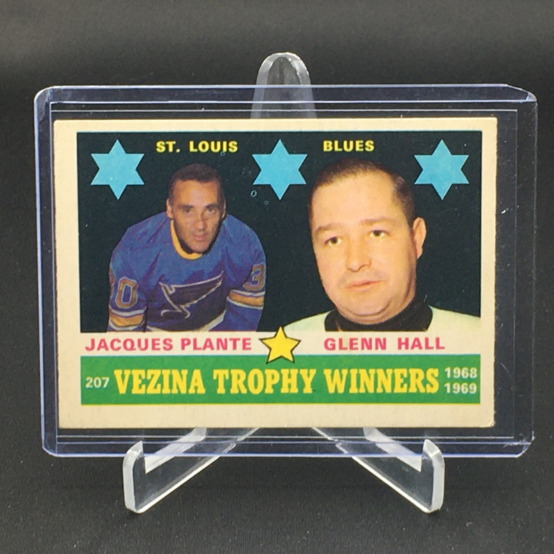 1969 O-PEE-CHEE - VEZINA TROPHY WINNERS - J. PLANTE / G. HALL -