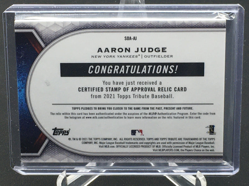 2021 TOPPS TRIBUTE - STAMP OF APPROVAL - A. JUDGE - #SOA-AJ - #'D/99 - JERSEY