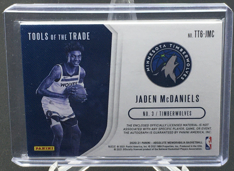 2020 PANINI ABSOLUTE - TOOLS OF THE TRADE - J. MCDANIELS - #TT6-JMC - #'D/199 - SIX SWATCH- AUTOGRAPH