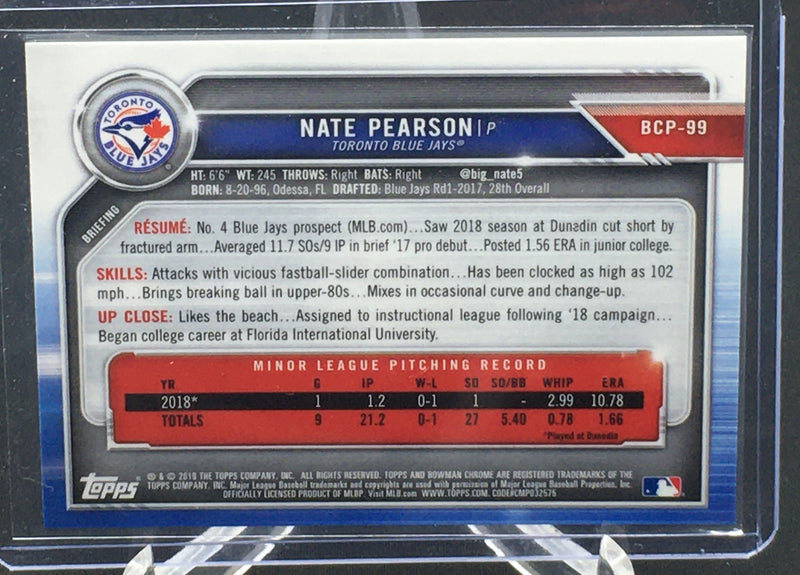 2019 TOPPS BOWMAN CHROME PROSPECTS - N. PEARSON -