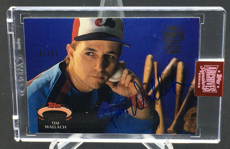 2019 TOPPS ARCHIVES SIGNATURE - 1992 TOPPS STADIUM CLUB - T. WALLACE - #340 - #'D/22 - AUTOGRAPH