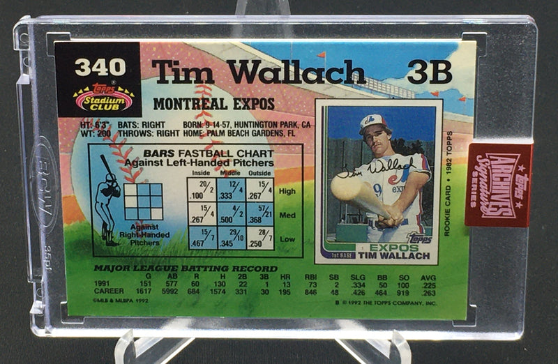 2019 TOPPS ARCHIVES SIGNATURE - 1992 TOPPS STADIUM CLUB - T. WALLACE - #340 - #'D/22 - AUTOGRAPH