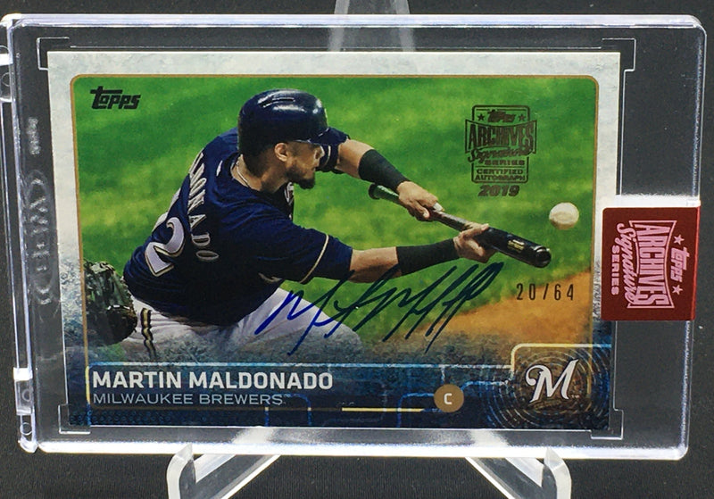 2019 TOPPS ARCHIVES SIGNATURE SERIES - 2015 TOPPS SERIES TWO - M. MALDONADO - #592 - #'D/64 - AUTOGRAPH