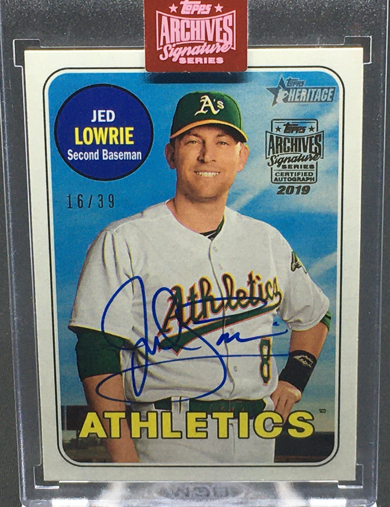 2019 TOPPS ARCHIVES SIGNATURE SERIES - 2018 TOPPS HERITAGE - #311 - #'D/39 - J. LOWRIE - AUTOGRAPH