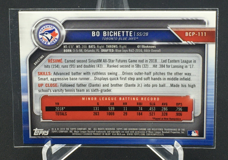 2019 TOPPS BOWMAN CHROME - B. BICHETTE -