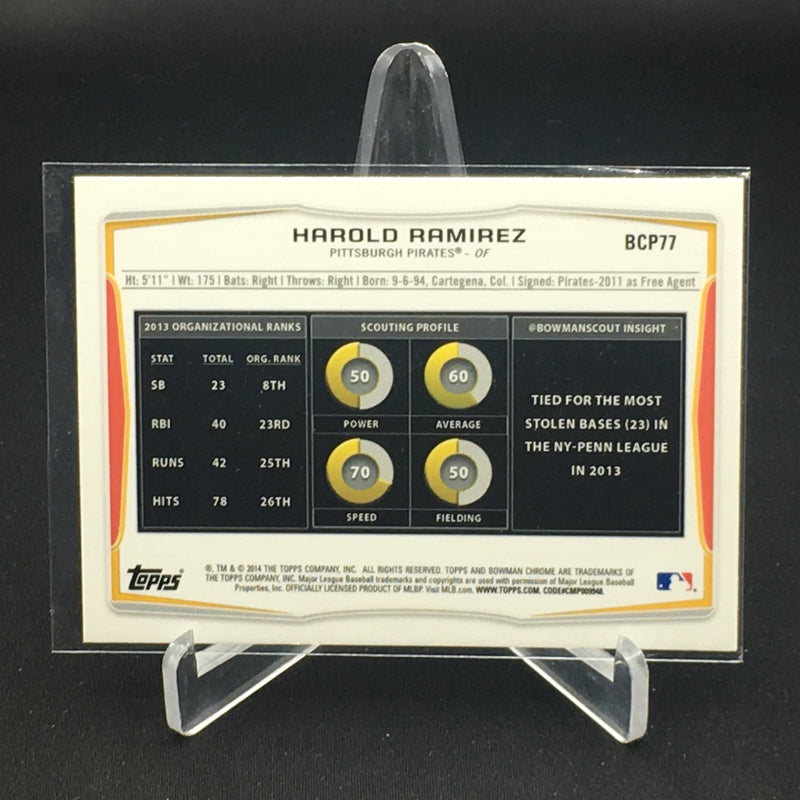 2014 TOPPS BOWMAN CHROME - 1ST BOWMAN - H. RAMIREZ -