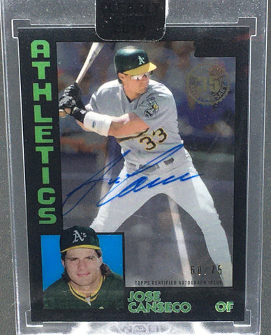 2019 TOPPS CLEARLY AUTHENTIC - 1984 35TH ANNIVERSARY - J. CANSECO - #TBA-JC - #'D/75 - AUTOGRAPH