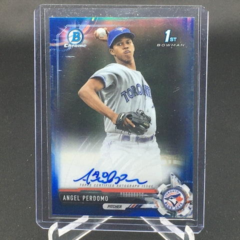 2017 TOPPS BOWMAN CHROME - BLUE REFRACTOR - 1ST BOWMAN - A. PERDOMO - #CPA-AP - #'D/150 - AUTOGRAPH