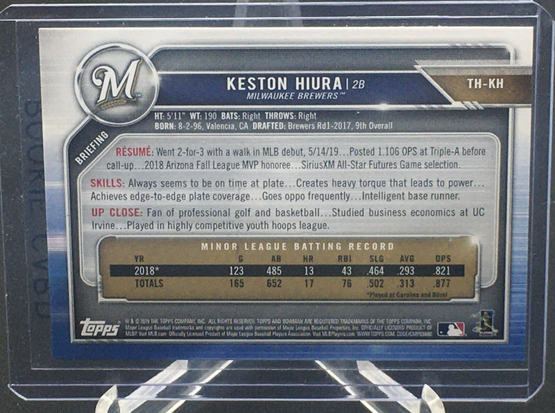 2019 TOPPS BOWMAN - HOLIDAY - K. HIURA - #TH-KH - #'D/50 - RC