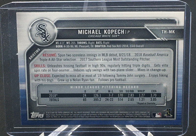 2019 TOPPS BOWMAN - HOLIDAY - M. KOPECH -