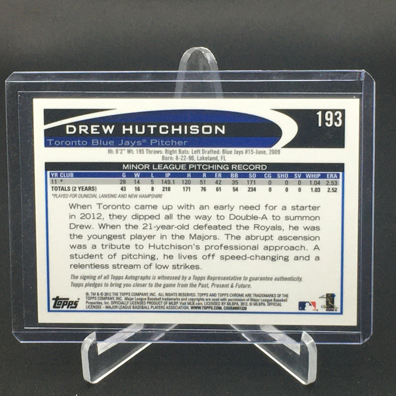 2012 TOPPS CHROME - D. HUTCHISON -
