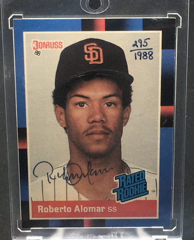 1987 DONRUSS - RATED ROOKIE - R. ALOMAR - #34 - #'D/1988 - AUTOGRAPH