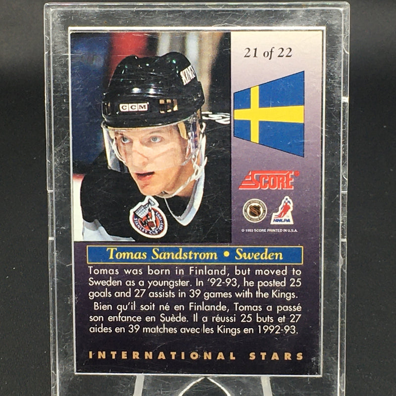 1993 SCORE - INTERNATIONAL STARS - T. SANDSTROM -