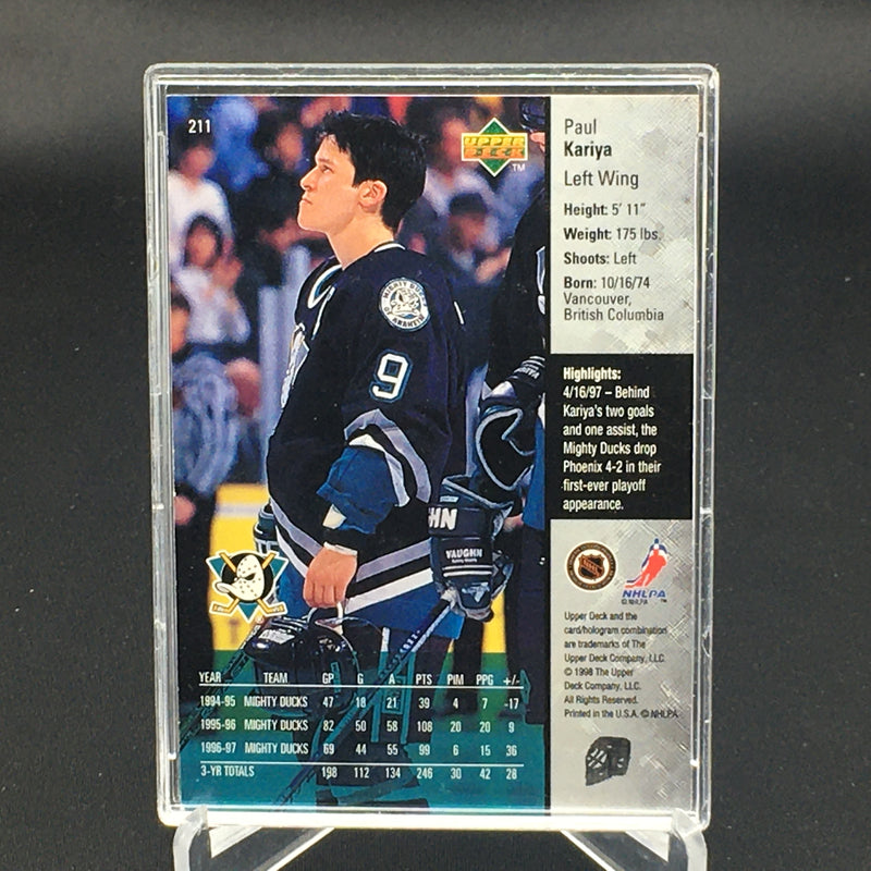 1998 UPPER DECK - GAME DATED - P. KARIYA -